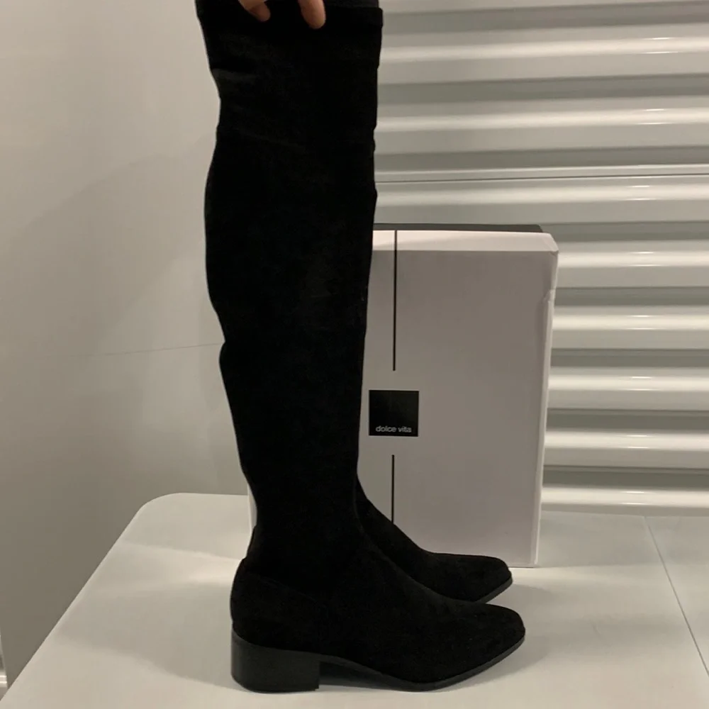 Dolce Vita‎ Steely Boots Women’s Black Micro Suede Ankle Booties Shoes 7.5 NWB